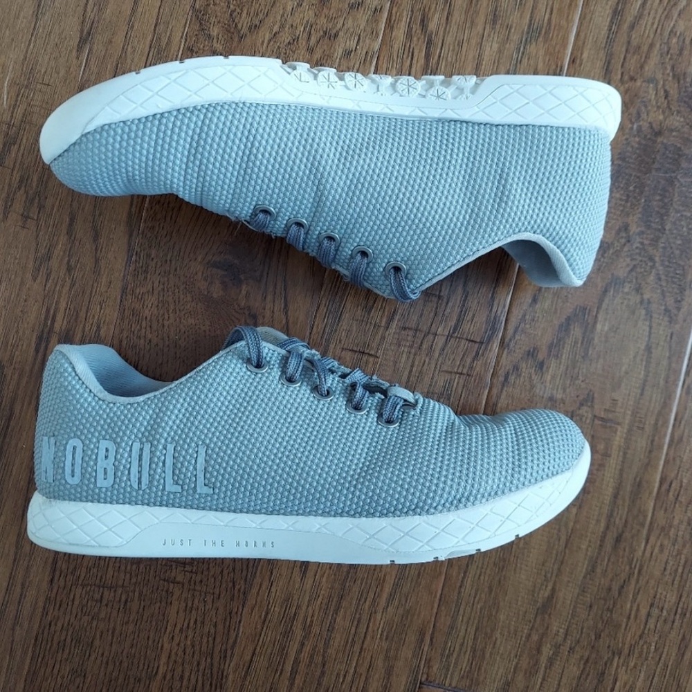 NOBULL Gray Knit Athletic Sneakers with White Sole